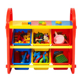 Multicoloured 6 Bin Plastic Storage Organiser Unit