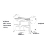 Dimensions of whole storage unit - H660 x W690 x D360mm