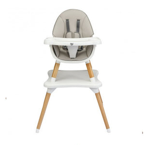 The 4 in 1 convertible design, allows the high chair to be styled into 4 different designs to meet your child needs.