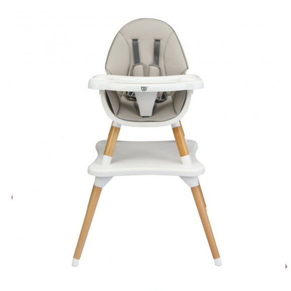 The 4 in 1 convertible design, allows the high chair to be styled into 4 different designs to meet your child needs.