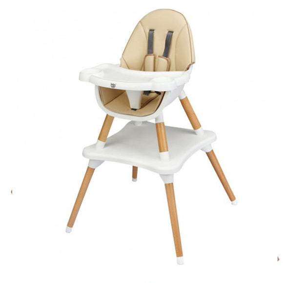 The 4 in 1 convertible design, allows the high chair to be styled into 4 different designs to meet your child needs.