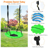 Includes a large saucer swing in premium materials