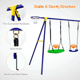 This multi purpose swing set is made with anti rust steel and super sturdy materials