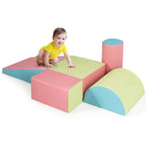 Indoor Soft Play Equipment | Montessori 5 Piece Foam Play Set | Soft Play Slide | 1-3 years