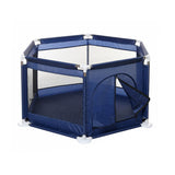 Heavy duty baby playpen and travel cot in navy blue