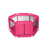 Heavy duty baby playpen and travel cot in hot pink