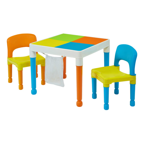 This fab activity desk set with storage has a reversible and removable desk top