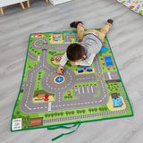Il s'agit d'un jeu interactif pour l'enfant fou de voiture ainsi que d'un tapis de jeu.