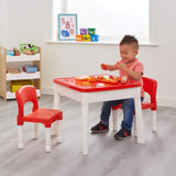  6-in-1 Montessoritafel en 2 stoelenset | Zand- en waterspel | Schoolbord | Opslag