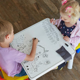 Ensemble table et 2 chaises 6 en 1 pour enfants avec tableau blanc effaçable à sec