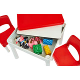 The storage area can be used for toys, games, etc but is also suitable for sand or water play, great for a child's tactile and sensory development.