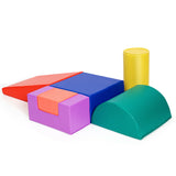 Équipement de jeu doux d'intérieur | Ensemble de jeu en mousse Montessori 6 pièces | Toboggan de jeu doux | Multicolore