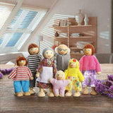 Montessori domček pre bábiky Malé bábiky a rodiny | 7 dielna rodina bábik