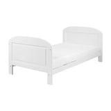 क्रिसेंट लकड़ी का खाट बिस्तर | 2-इन-1 खाट बिस्तर | शुद्ध सफेद