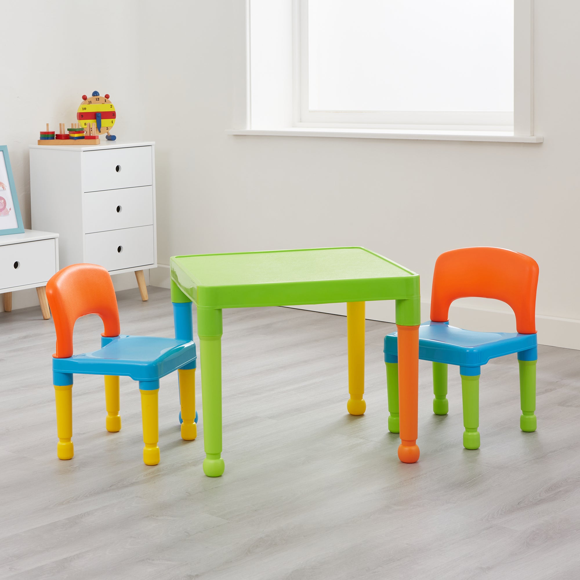 Kids Indoor Outdoor Solid Plastic Easy Clean Table Chairs