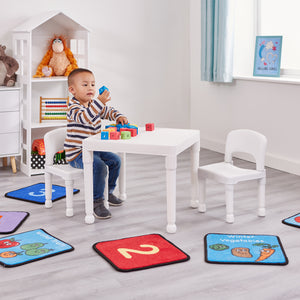 Esta mesa e cadeiras multifuncionais de design moderno são ideais para crianças pequenas se sentarem e desfrutarem de atividades lúdicas, artísticas e artesanais
