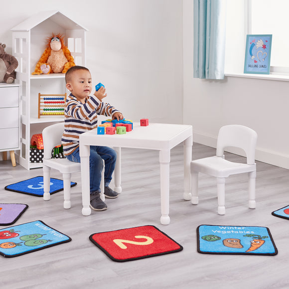 This modern designed multi purpose table and chairs is ideal for young children to sit at and enjoy play, arts & crafts activities