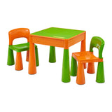 Deze modern ontworpen multifunctionele tafel en stoelen zijn ideaal voor jonge kinderen om aan te zitten en te genieten van spel-, knutsel- en knutselactiviteiten, of om te genieten van een picknick in de tuin