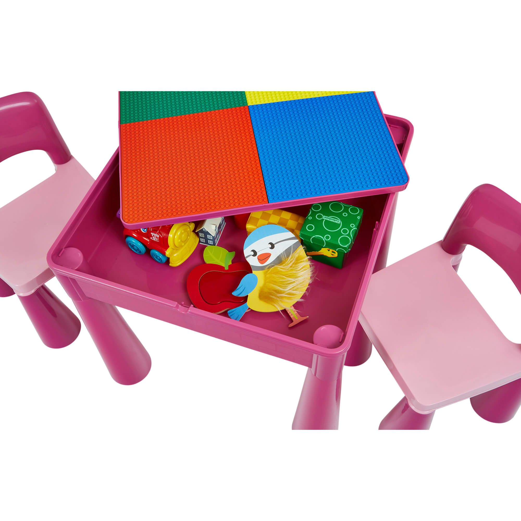 Children s Versatile Modern Sturdy Plastic Table 2 Chairs Set Pink www.littlehelper