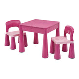 このファンキーなデザインの多目的テーブルと椅子 2 脚のセットは、小さなお子様に最適です。