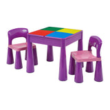 Dieses ausgefallen gestaltete Mehrzweck-Tisch- und 2-Stühle-Set ist ideal für kleine Kinder zum Sitzen und Spielen, Basteln oder für ein Picknick im Garten.