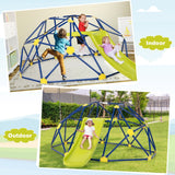 Children's Large Rust-resistant Indoor & Outdoor Montessori Climbing Frame Dome with Slide for 3-12 years