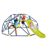 Børns store rustfaste indendørs og udendørs Montessori-klatrestativkuppel med rutsjebane | 3-12 år