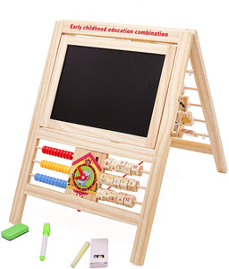 7-in-1 Children's Easel & Educational Toy |  Children's Multi-Activity Wooden Toy