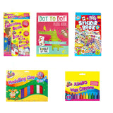 kits d'artisanat pour enfants 7 pièces | Livre point à point | 12pk crayons géants | Pâte à modeler | Livre de coloriage | Livre d’autocollants | Cahier d'activités