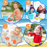 Our large kids set of sand and water toys made from premium and recyclable plastic is ideal for all weather play