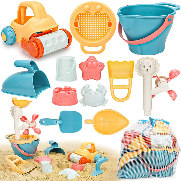Deluxe Set Eco-Friendly Bucket & Spade Set | Waterwheel  | Outdoor Kids Toys for Sand Pit | 3 years+