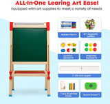 Eco Friendly Wood Height Adjustable Easel | Whiteboard | Blackboard Double Easel