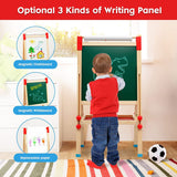 Childrens Eco Wood Height Adjustable Easel | Whiteboard | Blackboard Double Easel