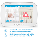 Angelcare Sensasure Wireless Baby Movement Monitor with Video 4.3" Screen | Infrared Night Vision |