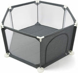 This lovely dark grey baby playpen and ballpit is 134cm wide x 116cm deep x 66cm high