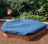 This comes with a thick cover to protect your kids outdoor wooden sandpit when not in use