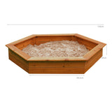 This eco concious outdoor wooden sandpit is 1.5m diameter and comes with a liner for the base and a cover to protect
