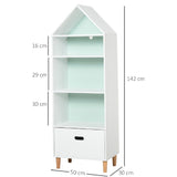 Большой сменный книжный шкаф Монтессори | Хранение детских игрушек | Синий или розовый и белый | Высота 1,42 м 