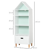 Grande bibliothèque Montessori interchangeable | Rangement de jouets pour enfants | Bleu ou rose et blanc | 1,42 m de haut 