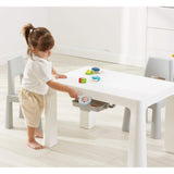 Our funky new height-adjustable table and chair set grows with your child and can be used as young as 1 year up to 8 years