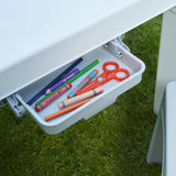 Two storage drawers for pens, paper and small toys
