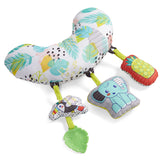 A super soft head rest also included with removable animal friends to amuse and delight.