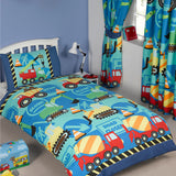 Our 'Trucks'nTractors' Duvet Cover and Pillowcase Set is the ideal bedding set for little construction fans!