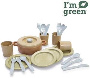 Montessori 22 Piece 100% Ανακυκλώσιμο BIOPlastic Παιδικό σετ τσαγιού | Παίξτε σετ φαγητού | 2 χρόνια +