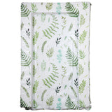 This botanical print baby changing mat features a green watercolour style print of leaves and ferns to compliment any nursery decor