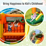 Inflatable Kids Bouncy Castle | Bouncy House with Basketball Hoop and Bag | Breathable Safety Net