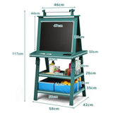 This deluxe teal wooden ease is 117cm high x 58cm wide x 42cm deep