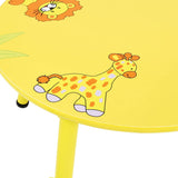 Superficie de alta calidad que se puede limpiar con un paño en este bonito y colorido juego de mesa y sillas para niños.