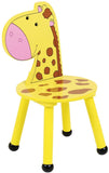 Este juego de mesa y sillas para niños también incluye una silla con forma de jirafa.