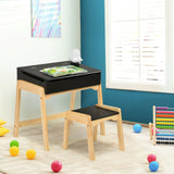 This childrens desk is equipped with a hinged desktop design, offering ample space to store books and stationery